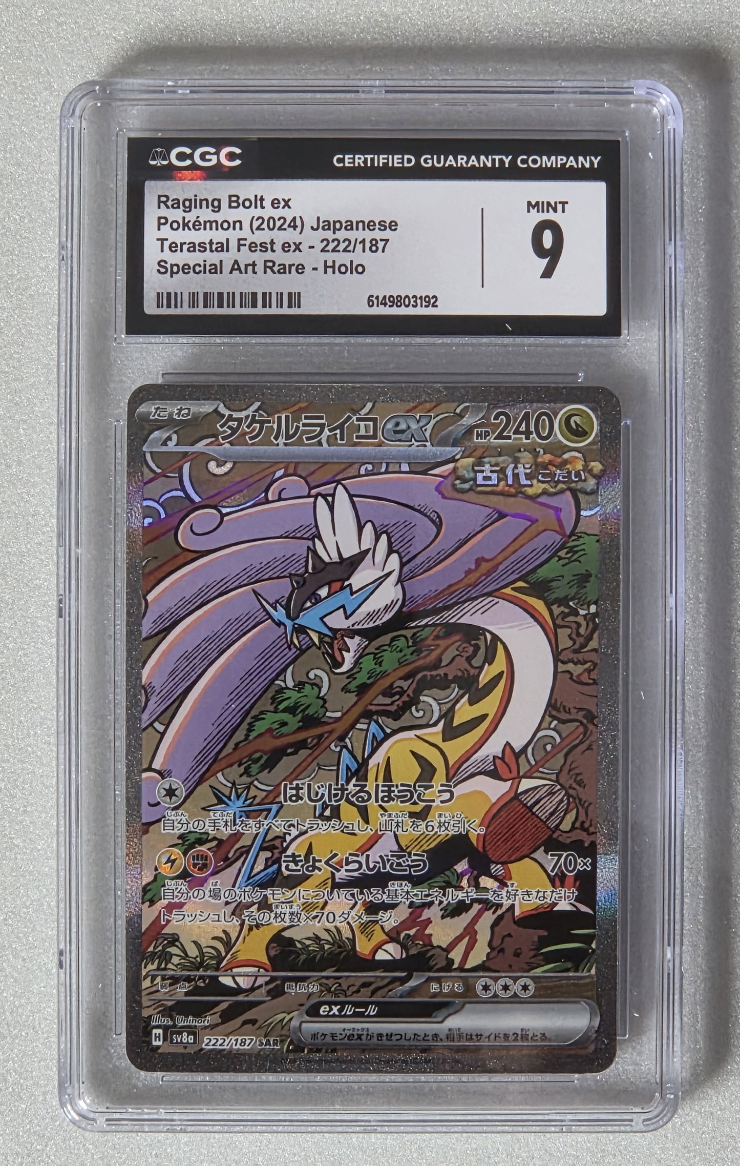 Raging Bolt ex 222/187 SAR Holo | Japanese Terastal Fest ex (SV8a) | CGC 9 MINT