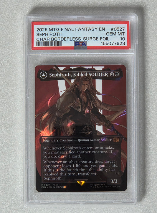 MTG Final Fantasy: Sephiroth Fabled SOLDIER Borderless Surge Foil #527 — PSA10 MINT