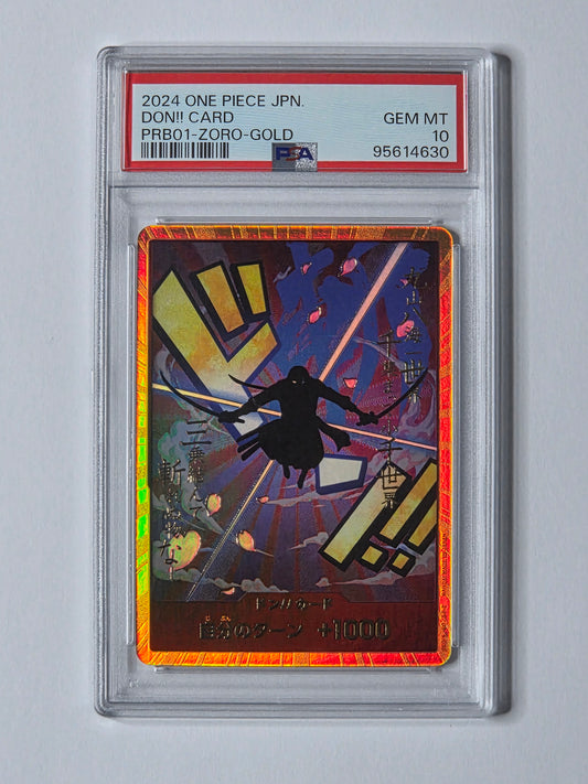 DON!! Card PRB01 Zoro Gold — PSA 10 GEM MT