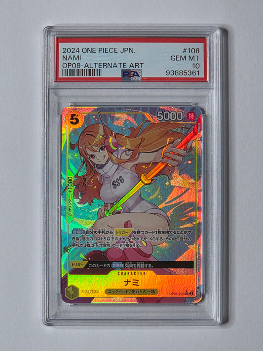 Nami OP08-106 Alternate Art — PSA 10 GEM MT