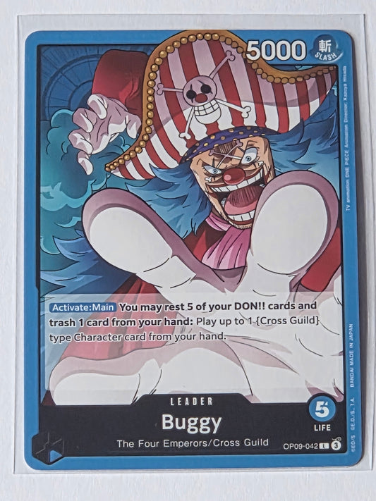 One Piece TCG Buggy Leader OP09-042 Emperors in the New World English Near Mint