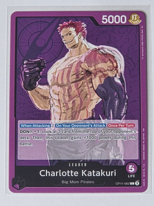 One Piece TCG Charlotte Katakuri Leader OP11-062 OP11 Big Mom Pirates English Near Mint