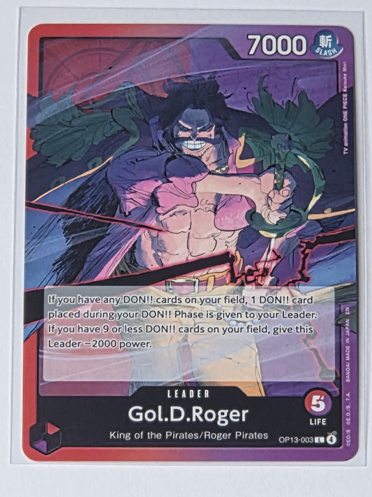 One Piece TCG Gol D Roger Leader OP13-003 OP13 King of the Pirates English Near Mint