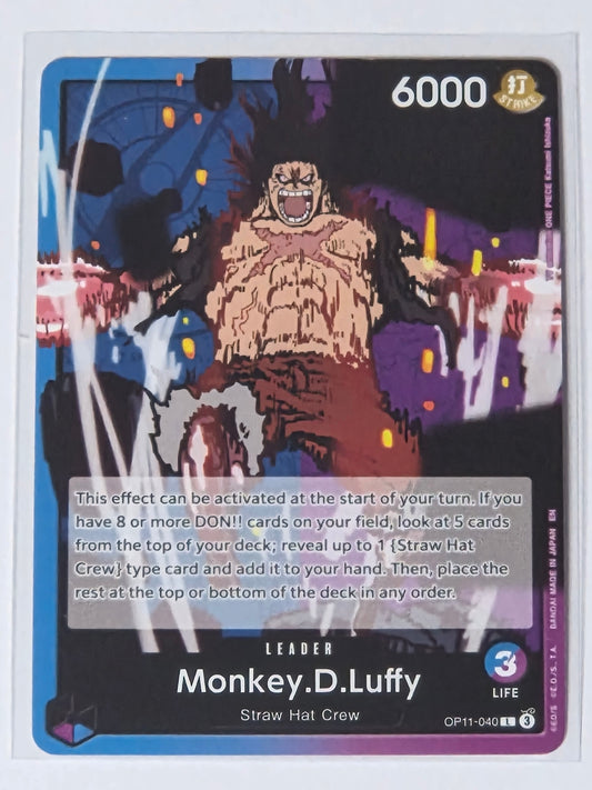 One Piece TCG Monkey D Luffy Leader OP11-040 OP11 Straw Hat Crew English Near Mint